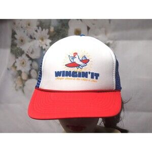 Wingin'It Surfer Chicken 1994 Hat Vintage Trucker Hat With Rope on Brim RARE